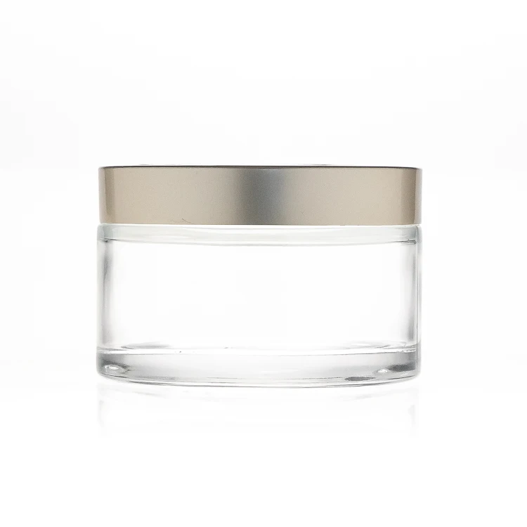 Large Capacity 200ml 300g Cylinder Round Clear Empty Cosmetic Packaging Glass Body Cream Jar Wholesale