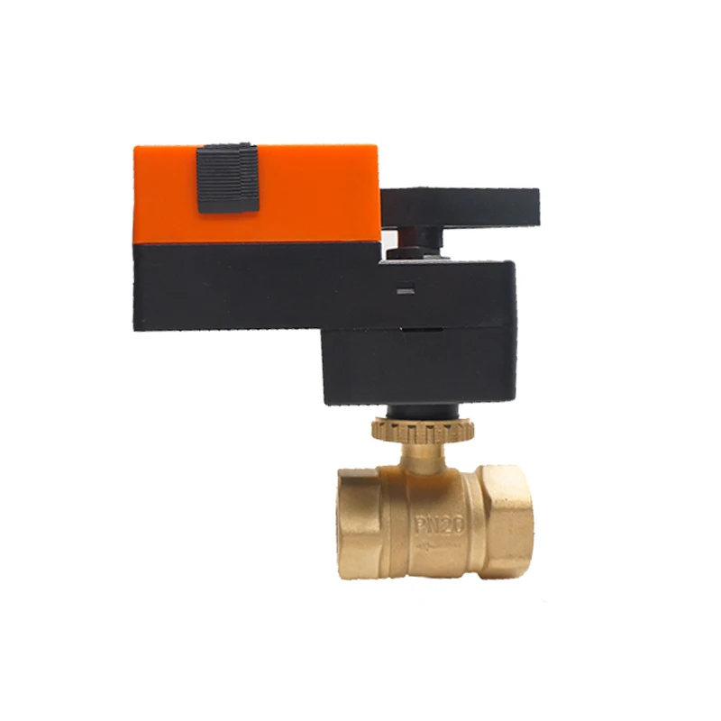 China Supplier Winvall 2 Way 0-10v Actuator Electric Proportional Control Brass Valves Motorized Mini Modulating Ball Valve
