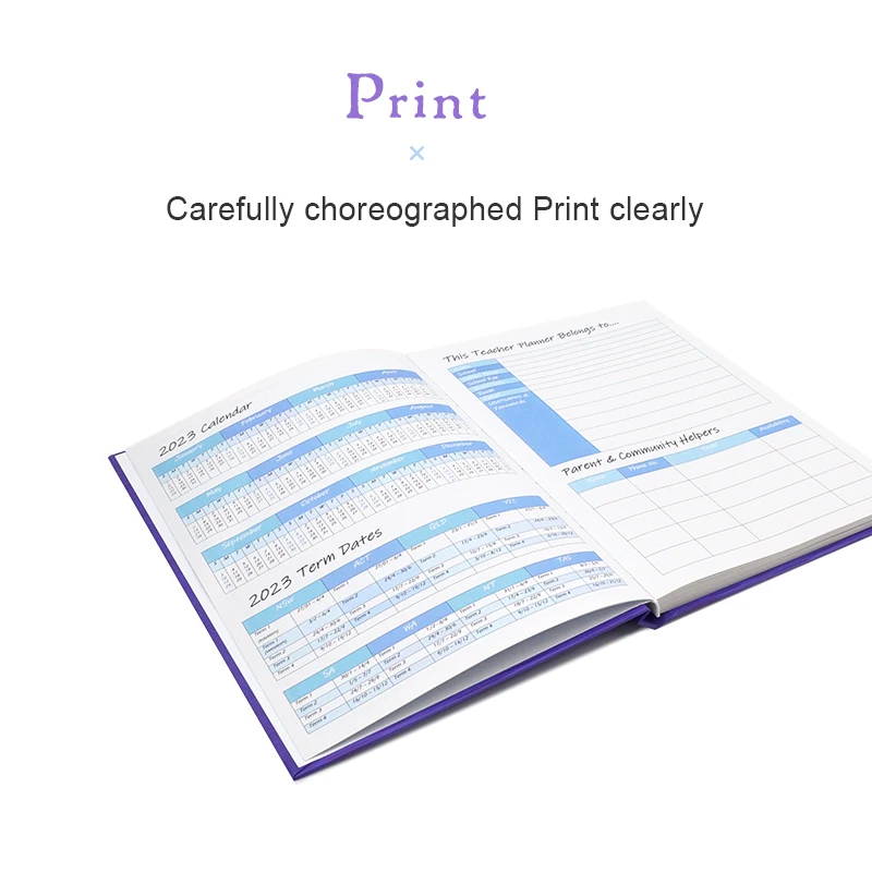 2024 2025 Custom Printing A4 A5 Weekly Diary journal teacher planner Customize your daily lesson preparation plan book