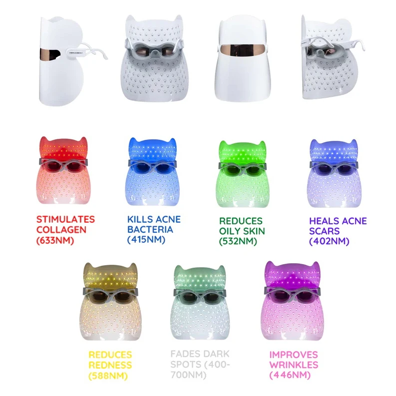 Competitive Price Red Light Therapy Masks Neck Devices 7 Color Red Led Light Beauty Therapy Silicone Masks