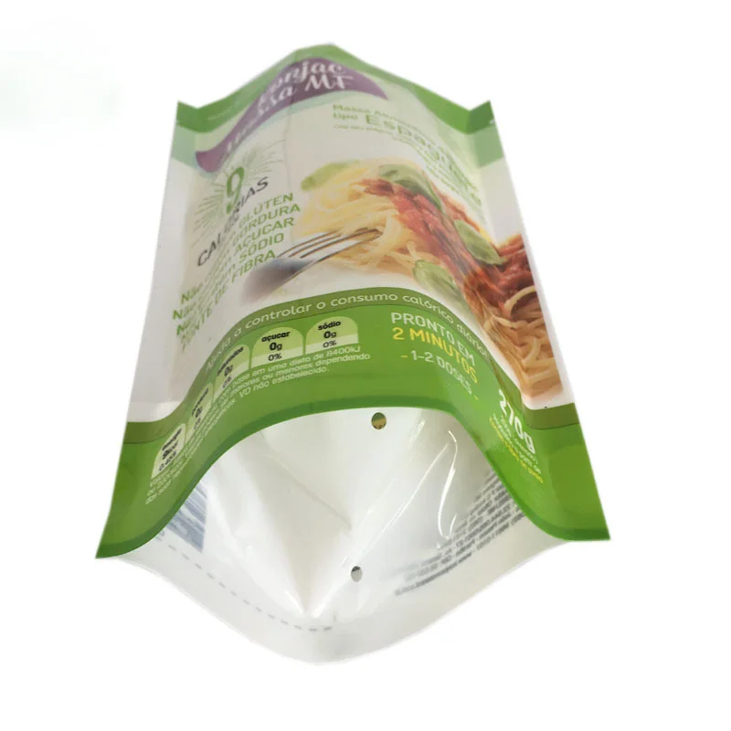 Customized Best Price Digital Printing Biodegradable Packaging Bag Screw Spiral Pasta Bag Spaghetti Food Packaging Bag