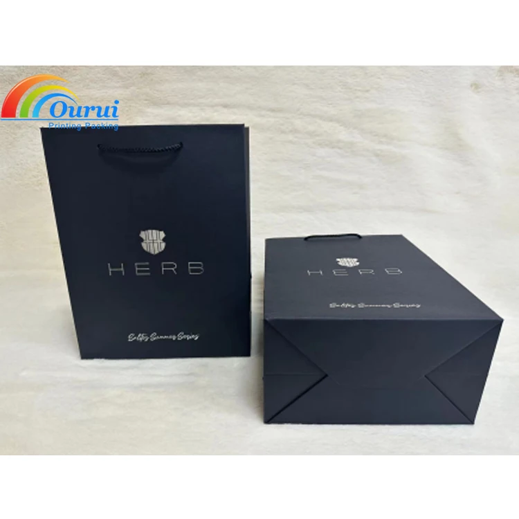 Custom 3D hot stamping paper Santa Claus paper gift bags Gift candy chocolate coffee ribbon watch box custom logo gift bags