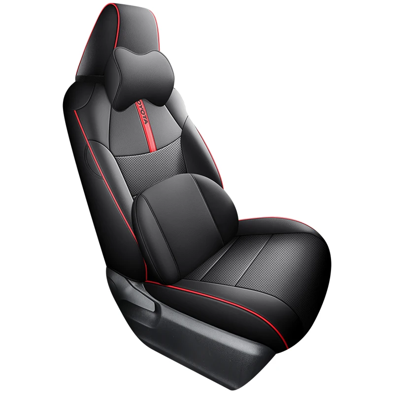 Sports Style  PU Leather Car Seat Covers Full Set Protector for Toyota RAV4 2022-2023