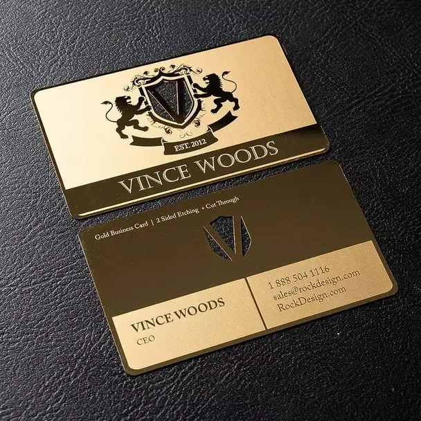 custom luxury laser cut engraved china matte black stainless steel magnetic stripe rose gold mirror blanks metal business card