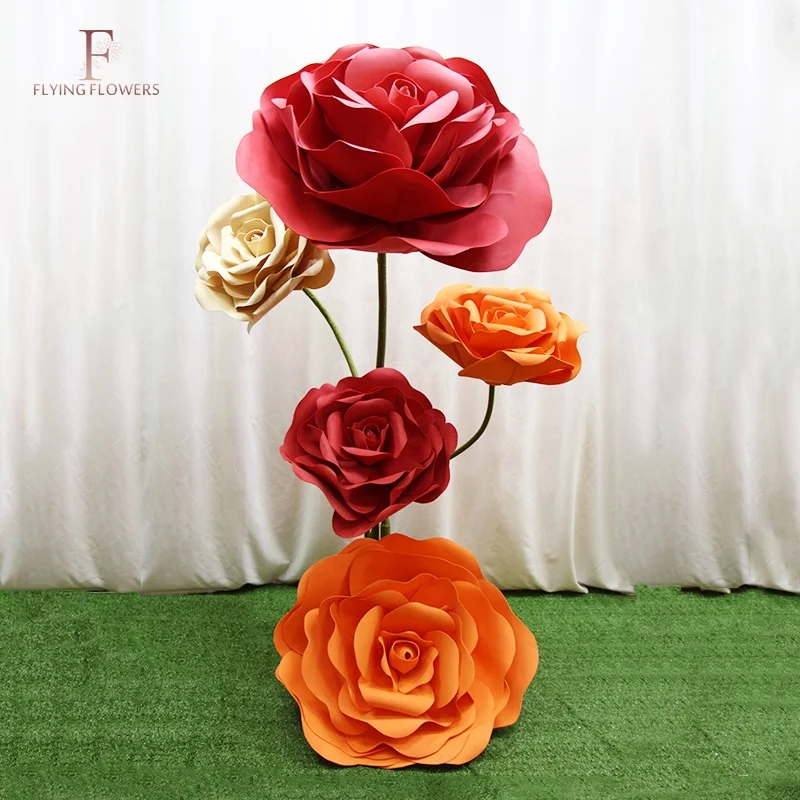 New China handmade high quality decorative giant foam paper flowers for wedding party decoration