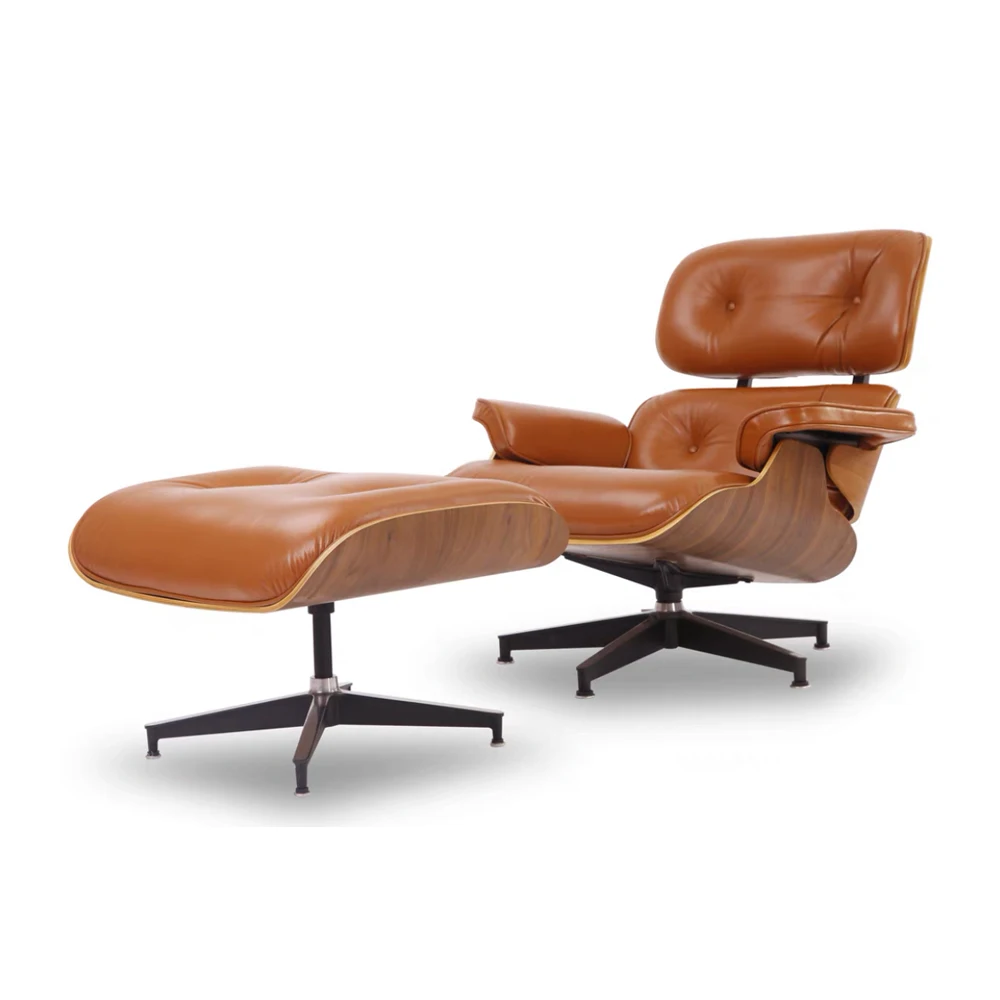 Fashion italian leather relaxing without wheels manager adjust recling chair with footrest