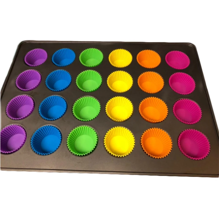 Reusable Silicone Cupcake Baking Cups Muffin Cups,Non-Stick Multi- Colors Container for cooking,Multicolor Cupcake Liner Molder