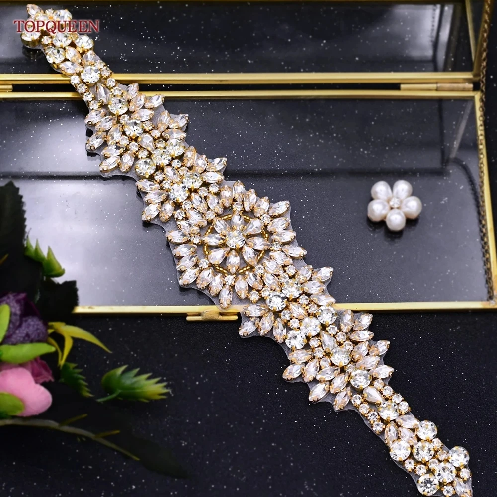 2022 Luxury Bridal Belt Rhinestone Applique Wedding Accessories Shiny Diamond Bling Bling Wedding Dress Waist DecorationBelt