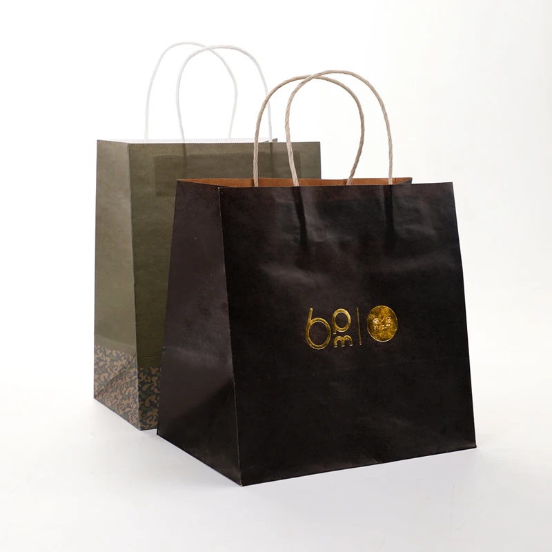 Kraft Paper Shopping Bag with Handle/ Wholesale Custom Packaging Craft Brown Paper Bag