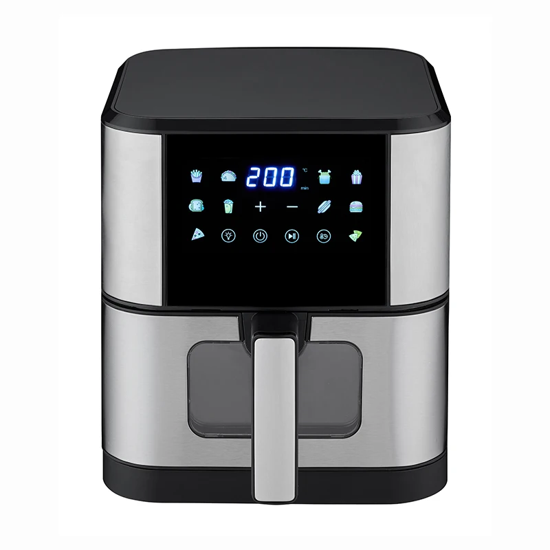 hot selling 8L intelligent Oven 1800W stainless steel heating non stick coated Display adjustable temp Air fryer