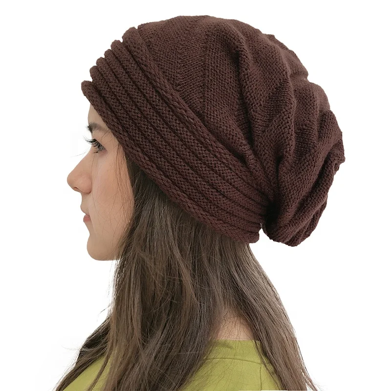 
New Style 100% Acrylic Women and Men Unisex Slouchy Beanie Warm Winter Knitted Hat 