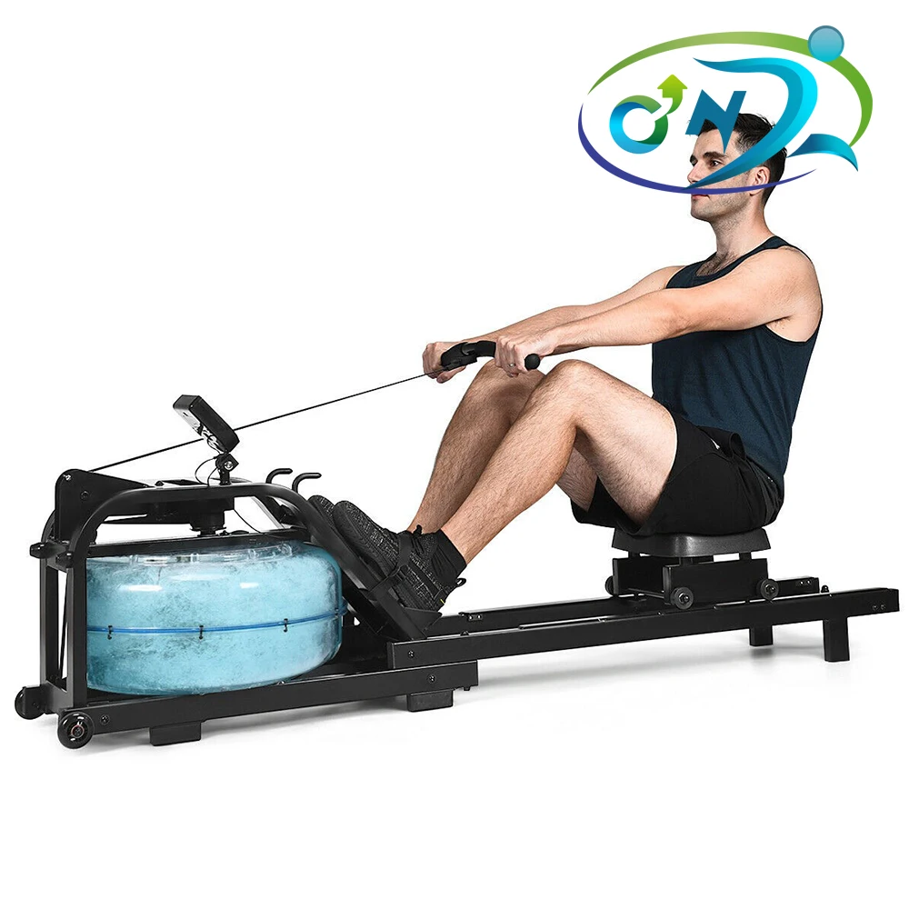 ONT-SZ004    professional Commercial Gym exercise trainer double track steel Water Rowing Machine with water resistance