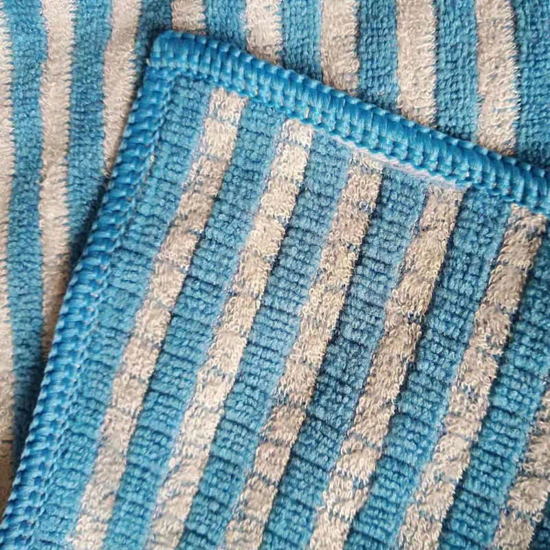 Microfiber Bamboo Waffle Kitchen Charcoal Cloth Cleaning Quick Drying Towel