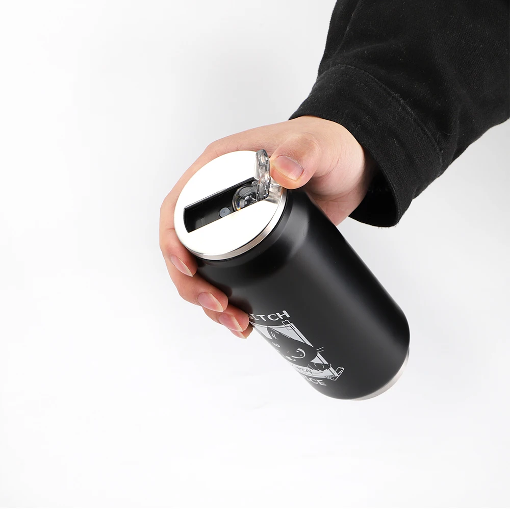 Promotional gift use 12 oz 17 oz double wall cola thermos stainless steel cola Can with Straw