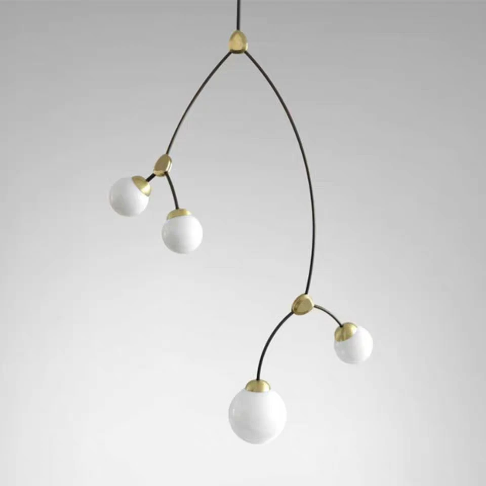 Modern style black Iron italian glass balls light nordic metal pendant lamp for home hotel