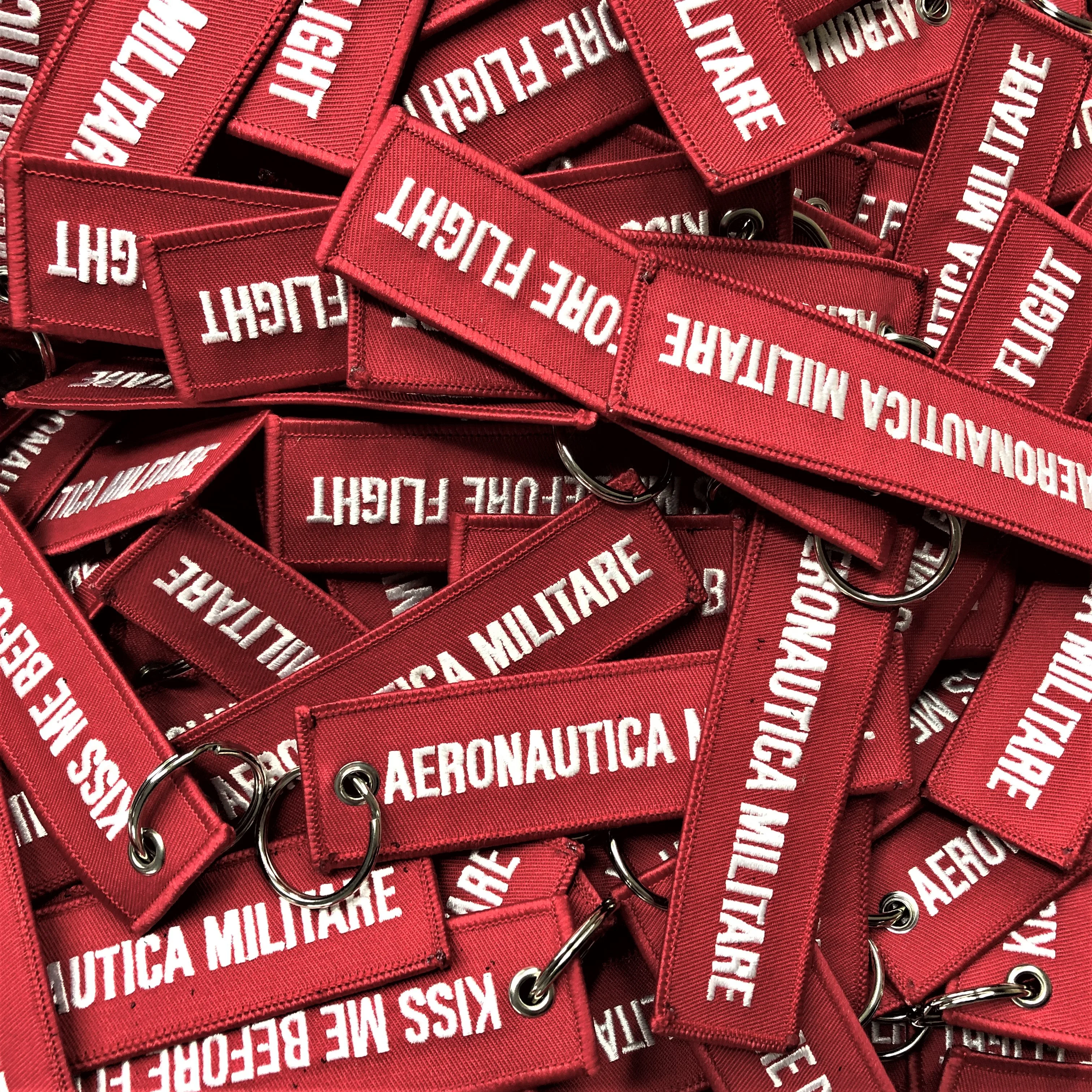 Factory supplier cheap custom wholesales keychain double sides embroidered patches Iron On Embroidery