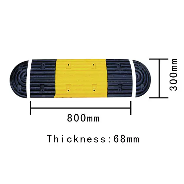 Visible Rubber Speed Bumps with Strip Road Speed Hump and Reflection Effect Durable and Rurable