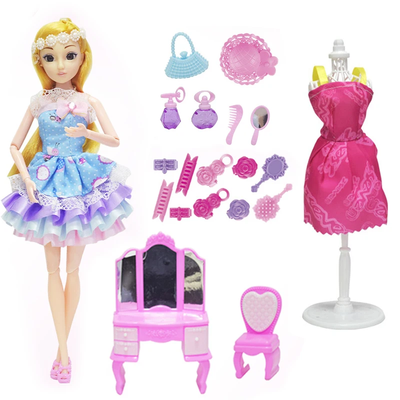 Kids Fashion Designer Doll Play Set Pretend for Girls Toys 11.5 Inch Fashion Doll Play Sets with Accessories Beauty Doll Set
