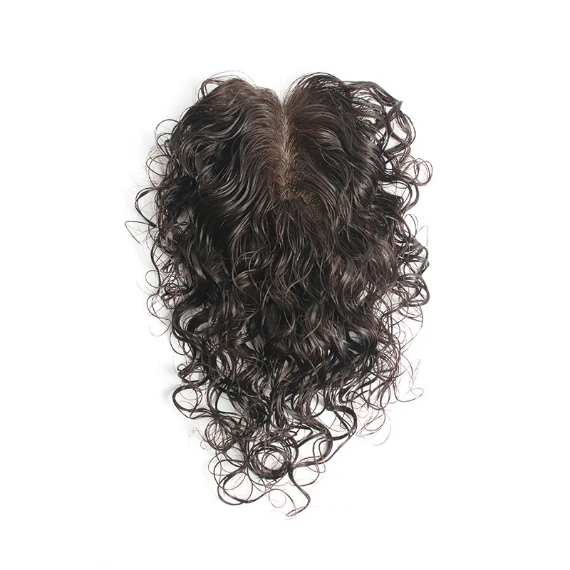 100% Human hair  2x3 2x6 3x5 5x6 Hair Extension Topper Human Hair Toupee New design Wholesale price Silk Base curl Straight