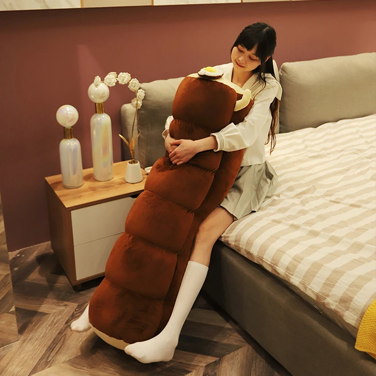 Wholesale Custom Long Toast Bread Sliced Shape Plush Throw Pillow Soft Doll Funny Food Small Cute Stuffed Stuffed Animals Toys