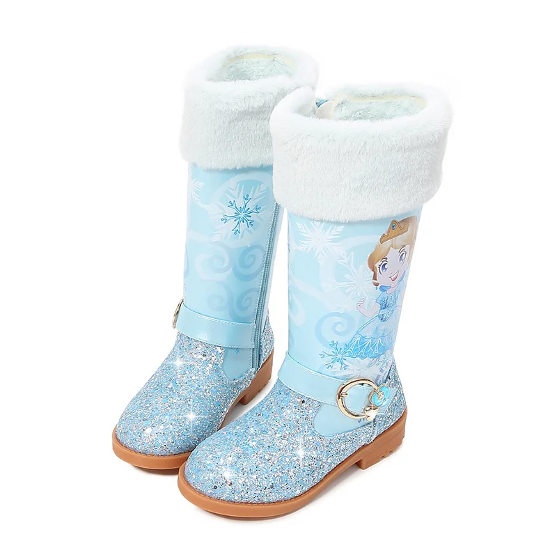 Little Girls Fashion Princess Snow Boots Anti-slip Warm Indoor Fluffy Winter Shoes For Kid