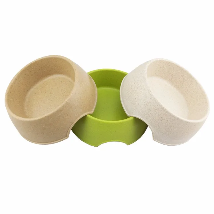 Biodegradable Nature Eco-Friendly Round Bamboo Fiber Bowl for Pets Animals Bamboo Fiber Animal plates