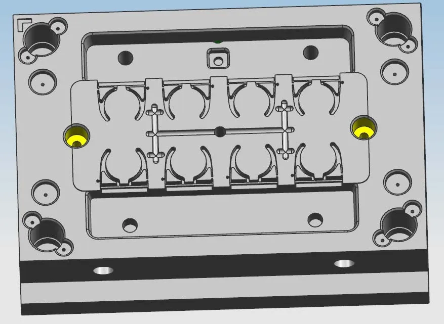 Wire Pipe Riding Card Fixed Buckle PPR Flip Cover Row Connecting U-type Line Mould Manufacturing