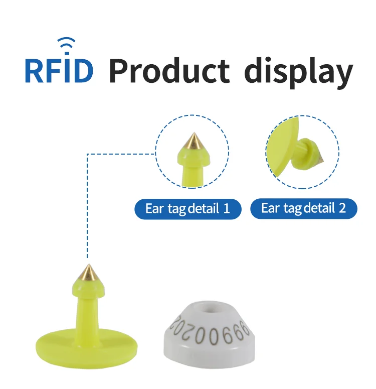 High-quality E-005 134.2KHz Livestock FDX HDX Animal Electronic Ear Tags for Pig Sheep