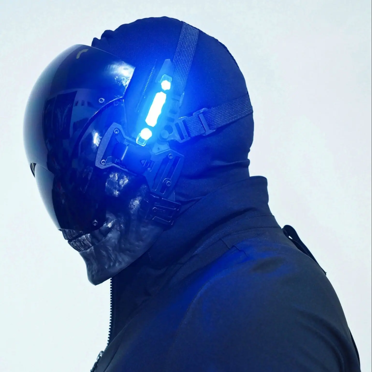 Skull Mask Ninja Cosplay Halloween Skeleton Knight Masks with LED Light Shinobi DJ Party Gift Free Balaclava