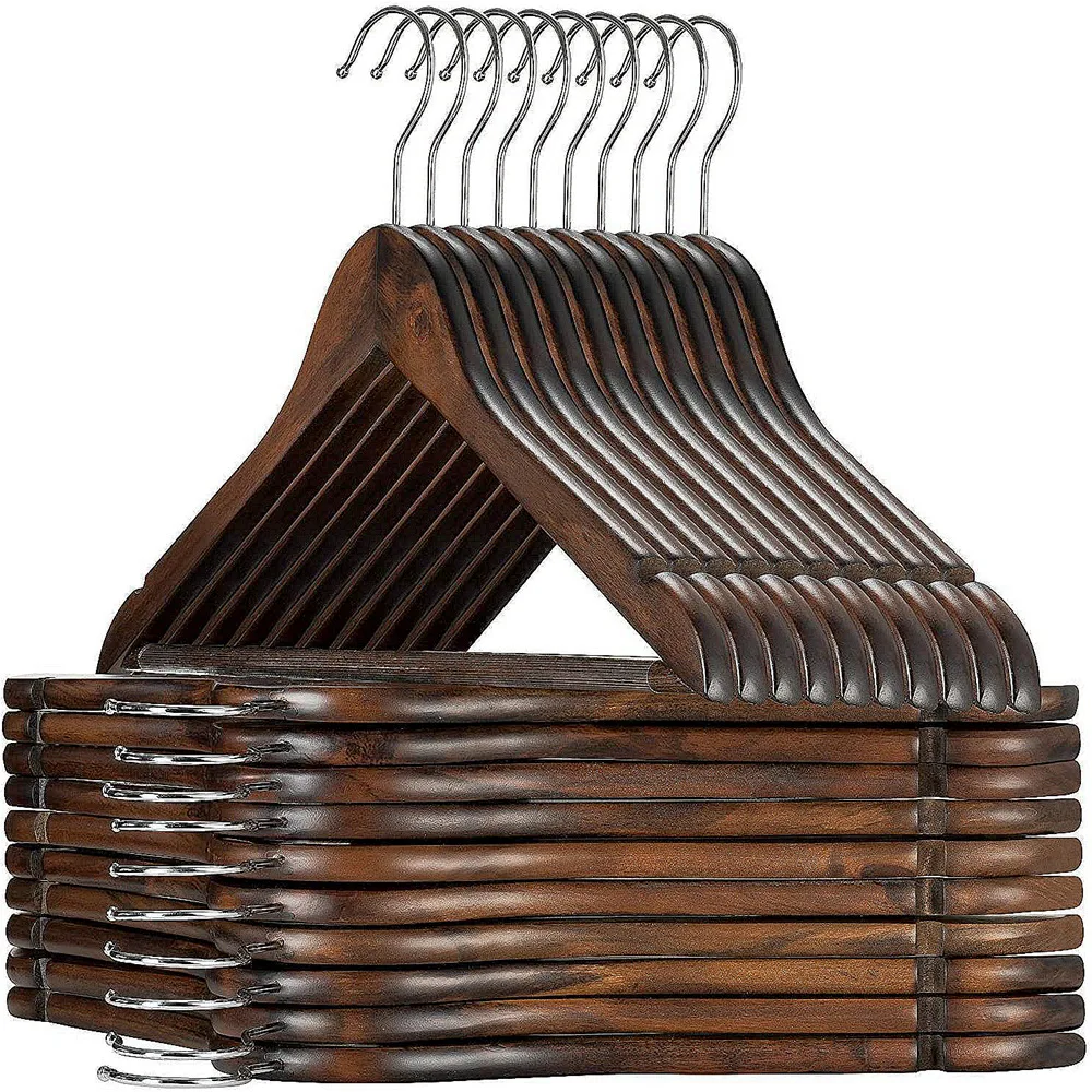 High Quality A grade Coloful Wooden Coat Hangers Black Wood Hangers for Clothing Line wooden hangers for clothes