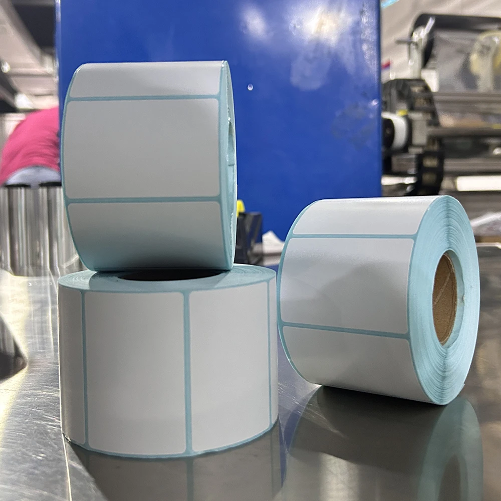 90x60 mm 500 sheets Eco Factory Price Blank White Thermal Label Paper Rolls For Thermal Printer