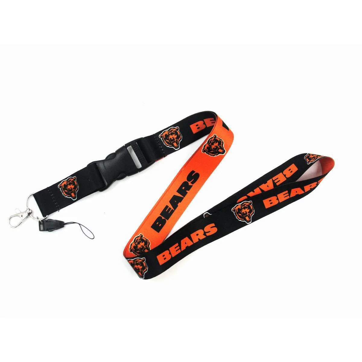 Wholesale nfl strip american football team carabiner lanyard custom color logo oem good quality manufacture hot sale