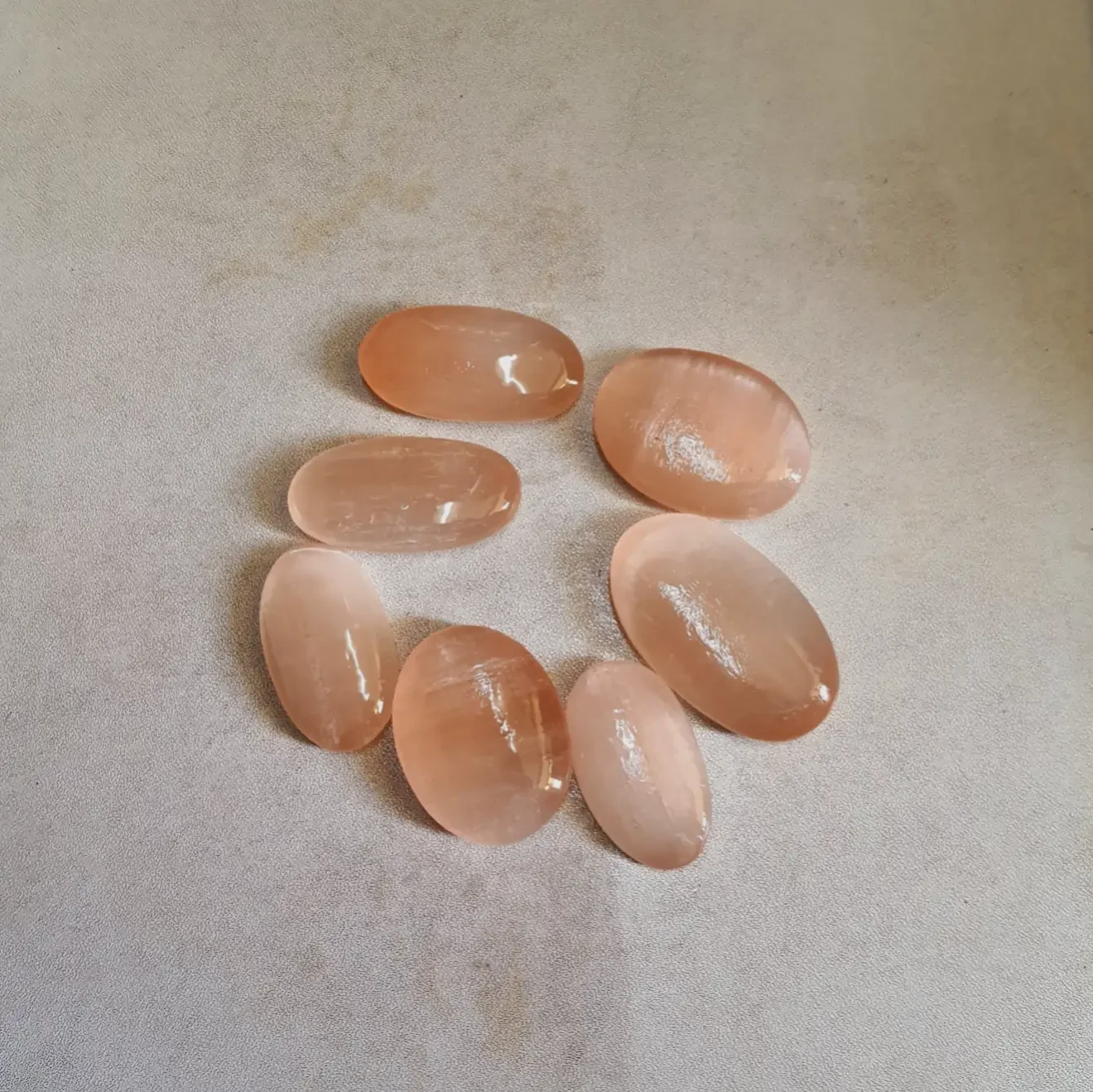 natural loose gemstones Orange selenite palmstone loose gemstone lot for sale