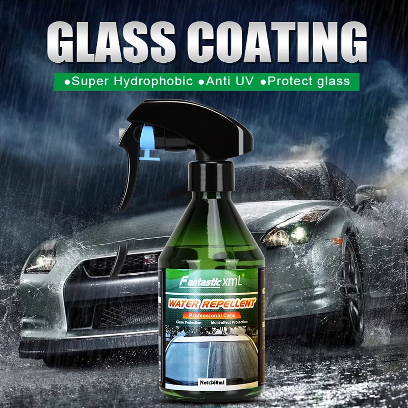 Super Hydrophobic Vehicle Windshield Glass Coating Rain Water Repel Nano Spray 260ML