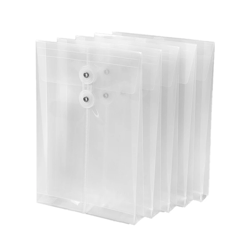 School Supply A4 Size Expandable Clear Expanding String Plastic File Bag Envelope Folder Document Bag Wallet