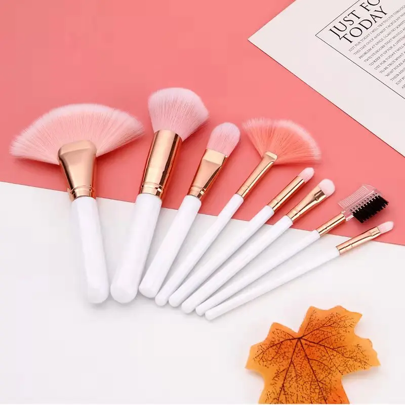 Wholesale Pink And Black Professional High Quality Women Beauty Makeup Tool Set 8pcs Brush