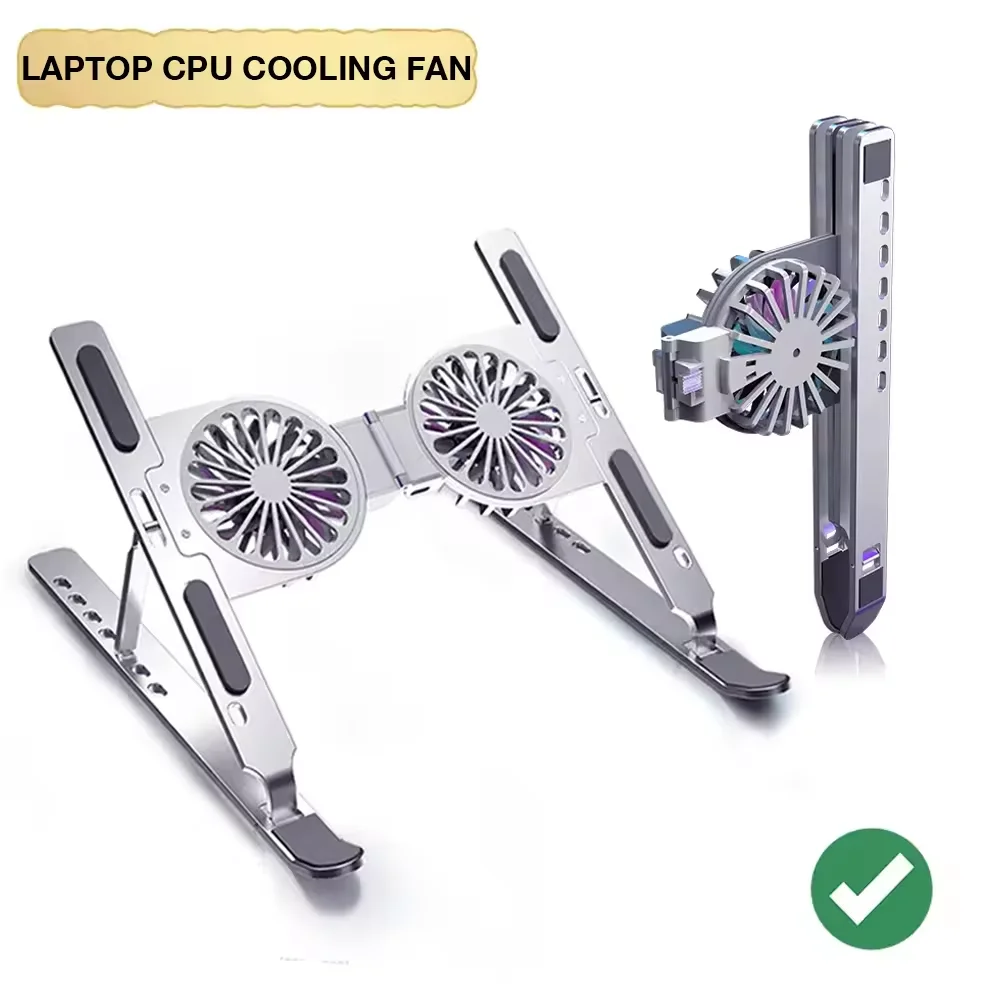 Great Roc Hot seller Aluminium Notebook Cooler Stand 7 angles Height Angle Adjustable 2 Fans Gaming Laptop Cooler Stand