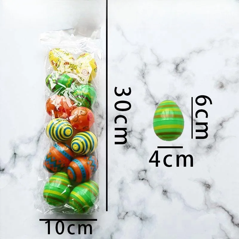 Easter Eggs Plastic Printed Fillable Easter Egg Party Favor Hunt Game Basket Stuffers Fillers Assorted Colors