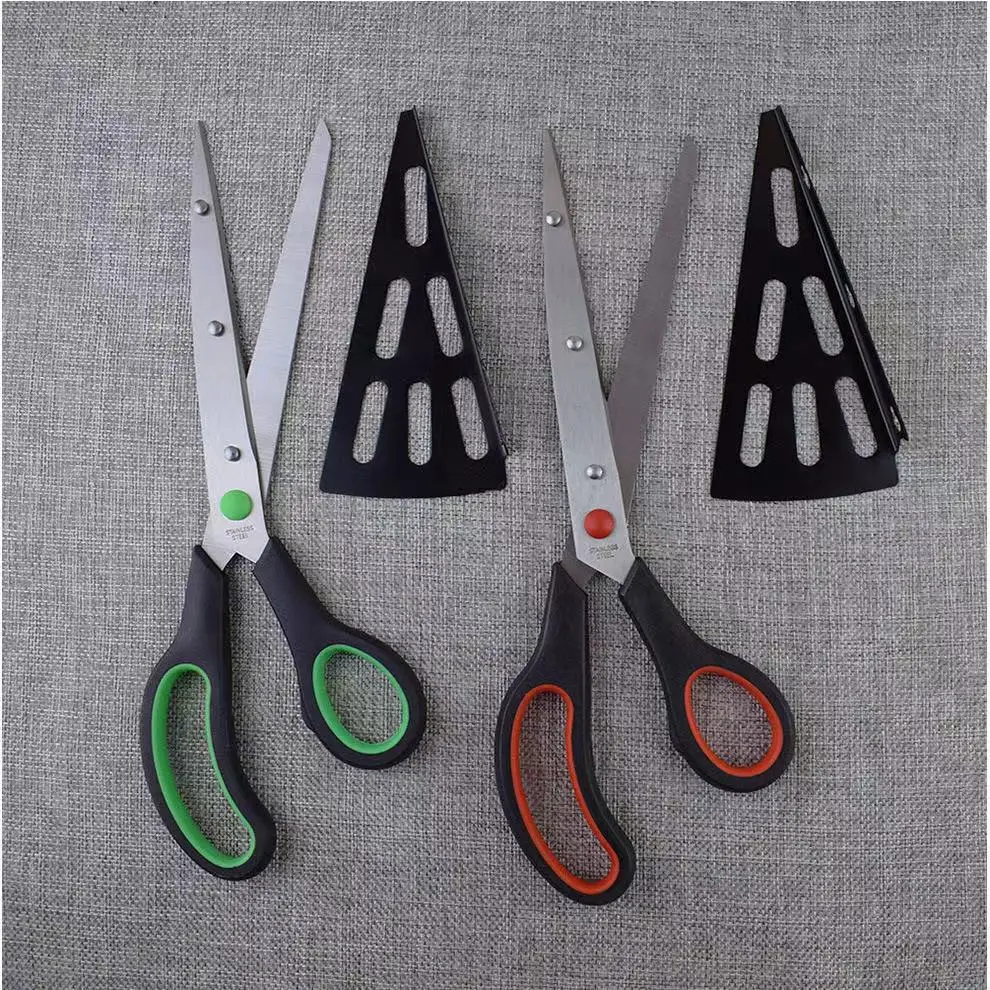 Practical Non-Slip Pizza Cutter Scalloped Office Stationery Household Food Scissors Kitchen Scissor