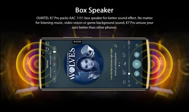 
Big Screen Speaker Phone Smart 4G Android Oukitel K7 Pro 4GB 64GB Power Bank 10000mah Phone with 13MP Camera 