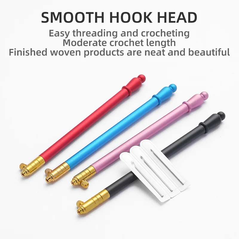 Hand Woven Crochet Embroidery Lace Thread Hook Needle Diy Knitting Yarn Fine Small Crochet Metal Handle 10pc Size Set