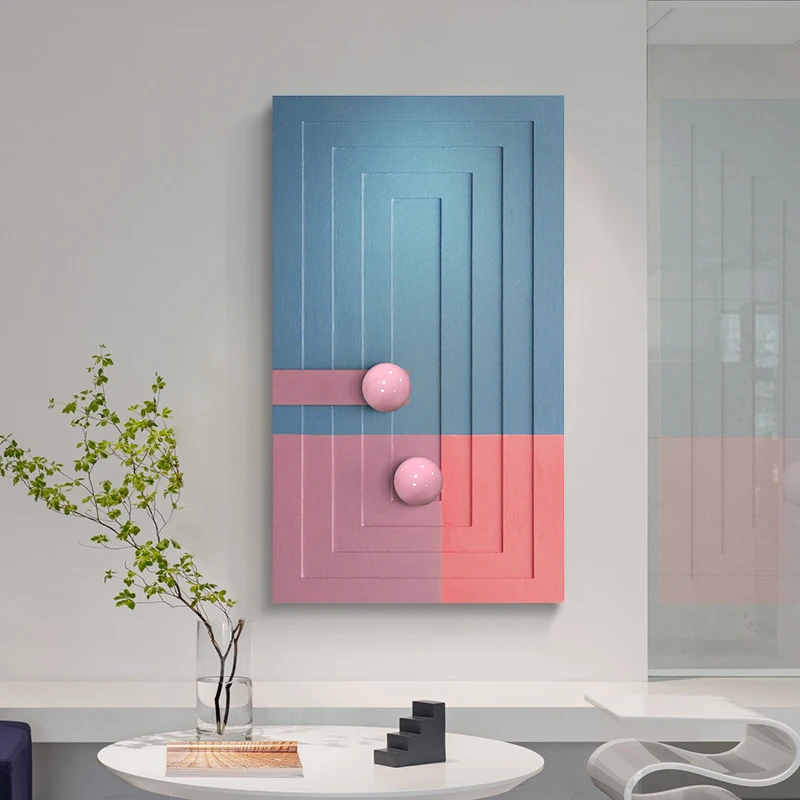 Morandi Nordic Fashion Contrast Color Three-dimensional Decorative Painting Modern Wall Art