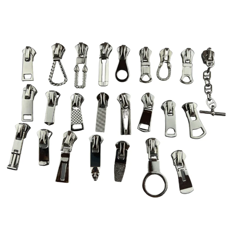 Custom metal metal pullers for zipper ends, letter logos for wallets and clothing with letter logos