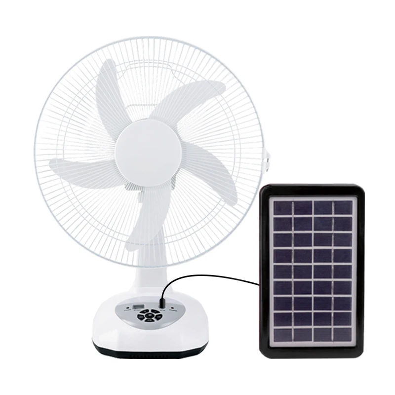 Wholesale New Small Portable 16 Inch Oscillating Usb Rechargeable Electric Solar Table Fan With Solar Panel