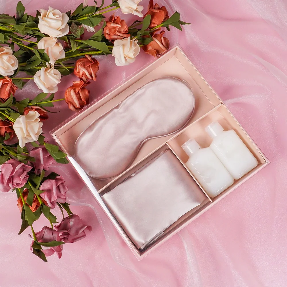 Non-toxic Blissy Custom Gift Set 100% Mulberry Silk Pillowcase And Eye Mask