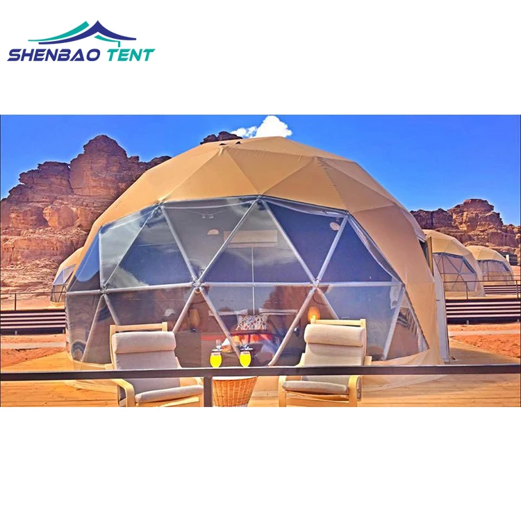 Outdoor Waterproof PVC Event Igloo Geodesic Dome Tent Glamping Luxury Dome  House For Family Camping