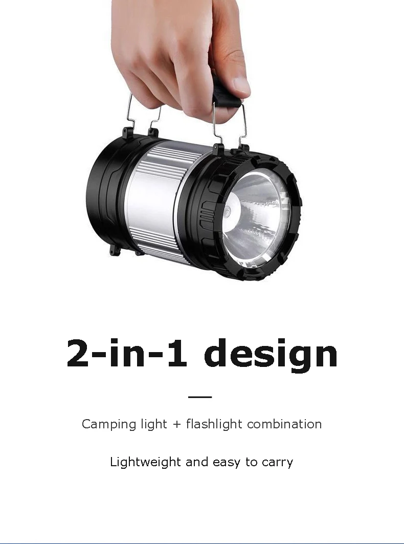 High quality telescopic round shape COB led camping lantern outdoor tent light