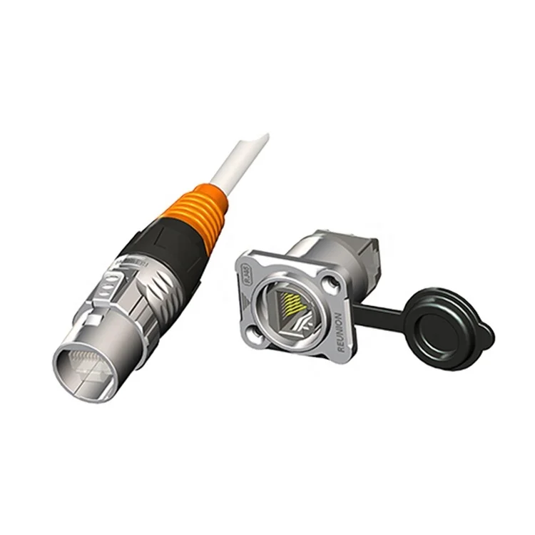 Rj45 Connector Rear Front Mount Panel Ethernet Waterproof Male IP67 RJ45 Series LED Display Screen,audio & Video PBT OEM 1.5A