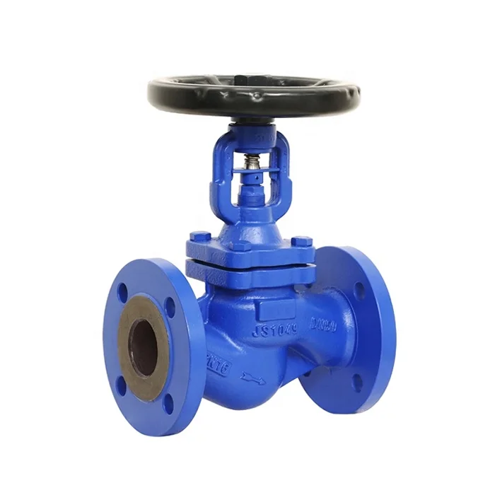 DIN JIS mss sp85 Standard Cast Iron GGG50 Bellow Seal Hand Wheel Straight Globe Valve