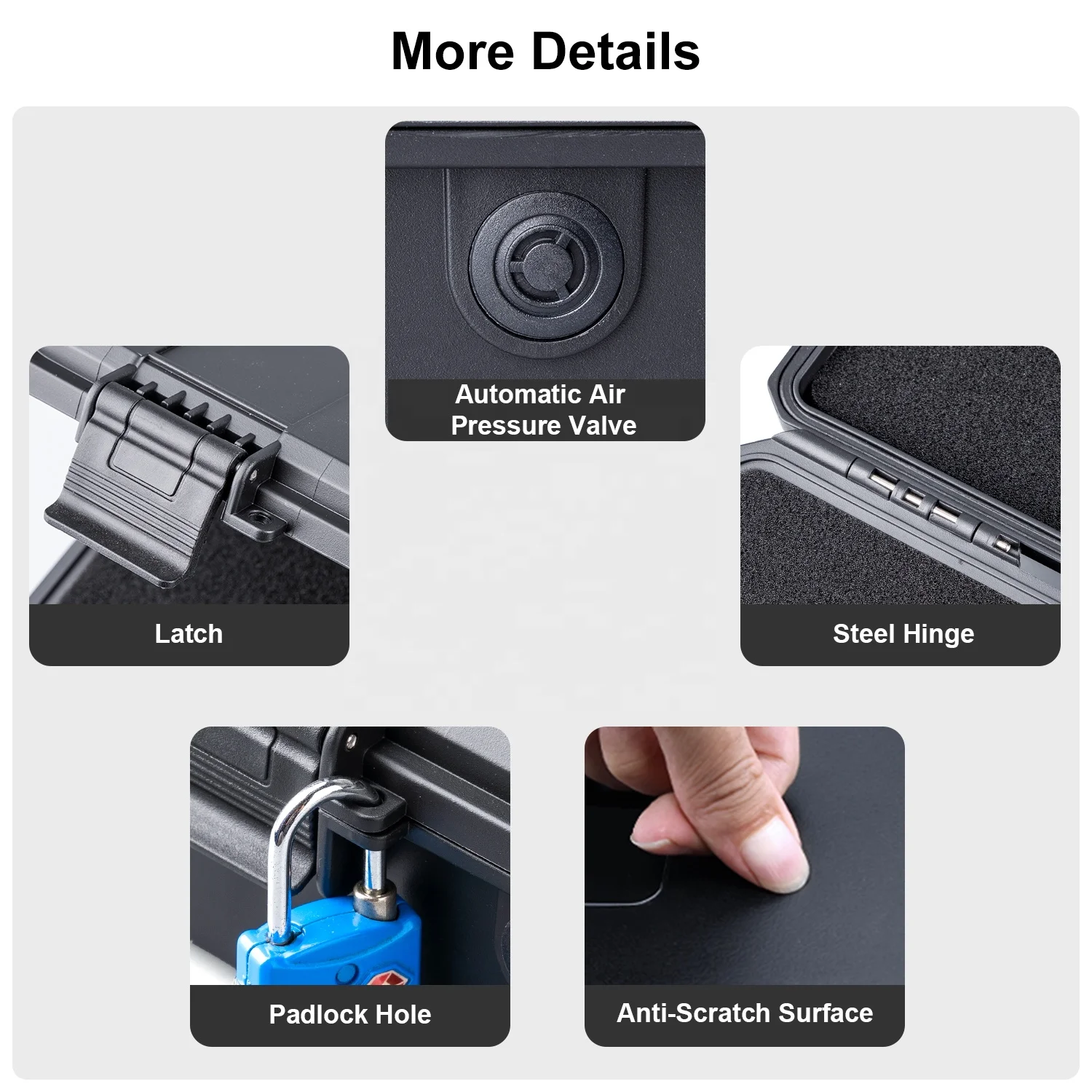 181209F Factory Mini Hard Case Dry Box for Cellphone, Watch, Analogue Pocket, Small Electronics, Inner Size 18x12x9.3cm